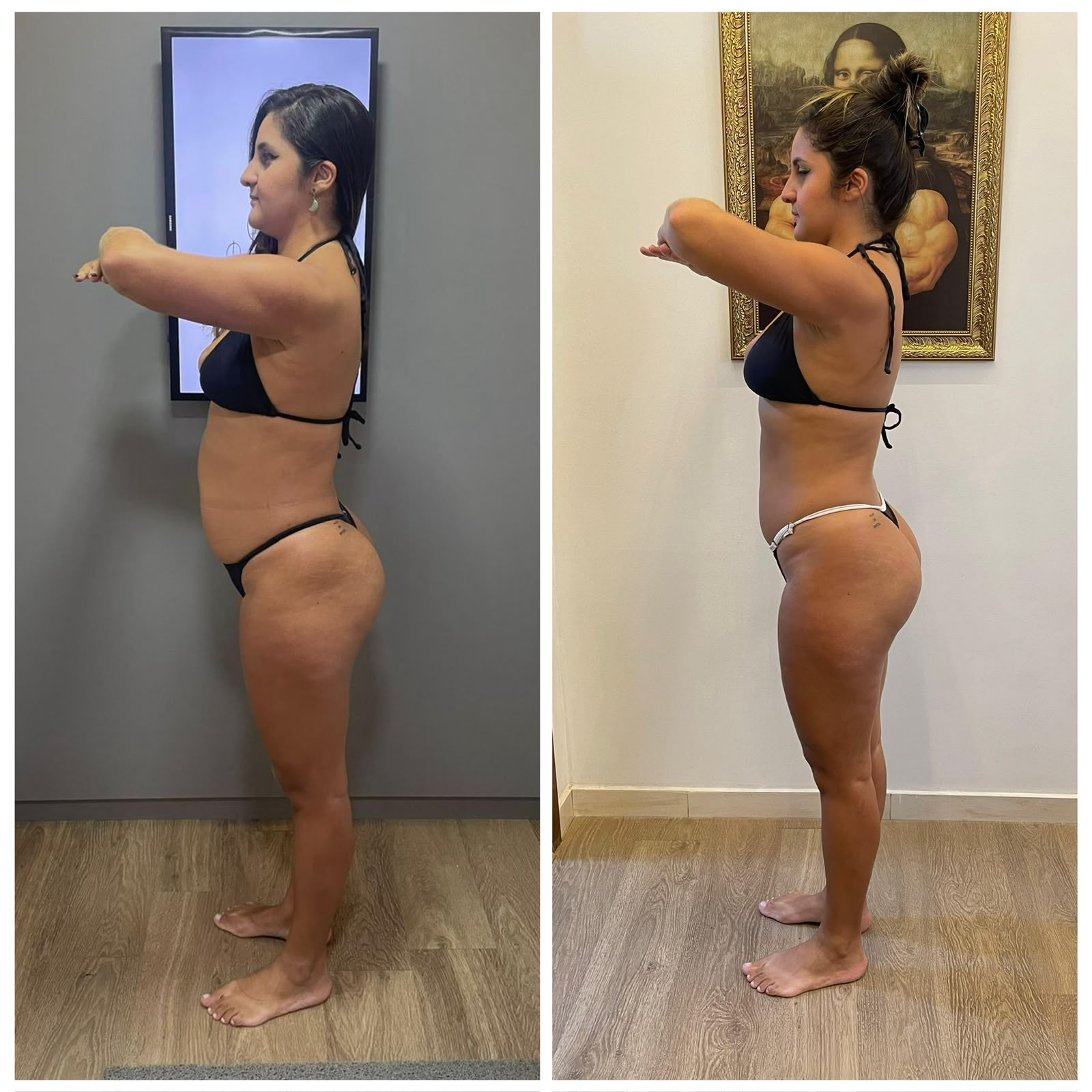 Antes e depois de aluna